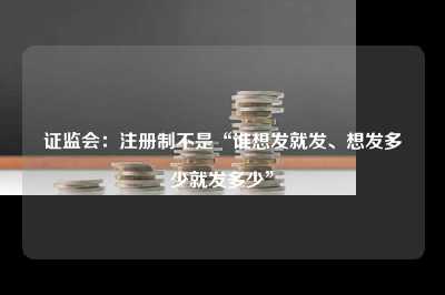 证监会：注册制不是“谁想发就发、想发多少就发多少”